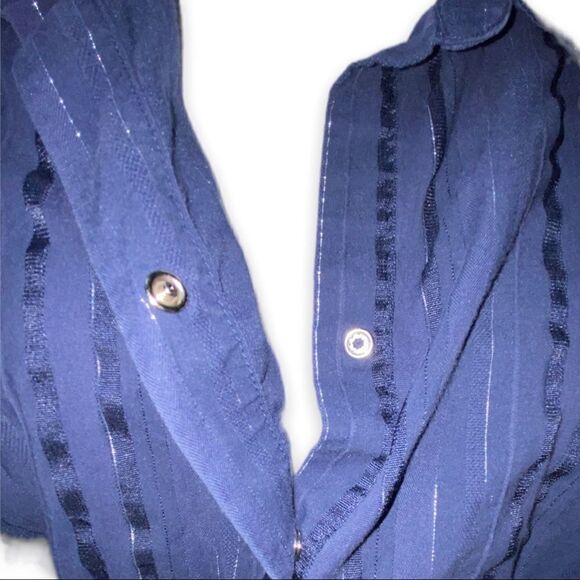 Gitano Navy Blue 3/4 Sleeve Snap Top Women's Plus Size 18/20W - Picture 9 of 9